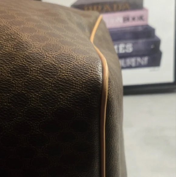 Celine vintage Triomphe Duffle in Macadam Coated Canvas